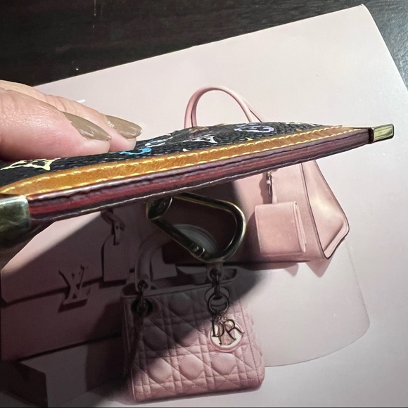 ‼️SOLD‼️ULTRA RARE LOUIS VUITTON MURAKAMI MULTICOLOR BLACK  MONOGRAM CARD HOLDER - Picture 10 of 17
